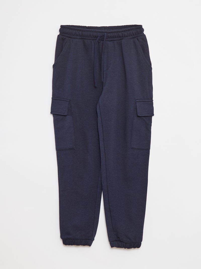 Joggingbroek met zachte, opgeruwde binnenzijde Blauw - Kiabi