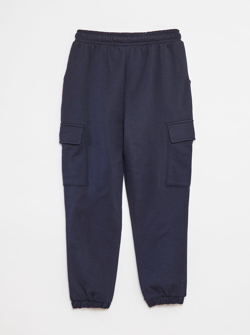 Joggingbroek met zachte, opgeruwde binnenzijde Blauw - Kiabi