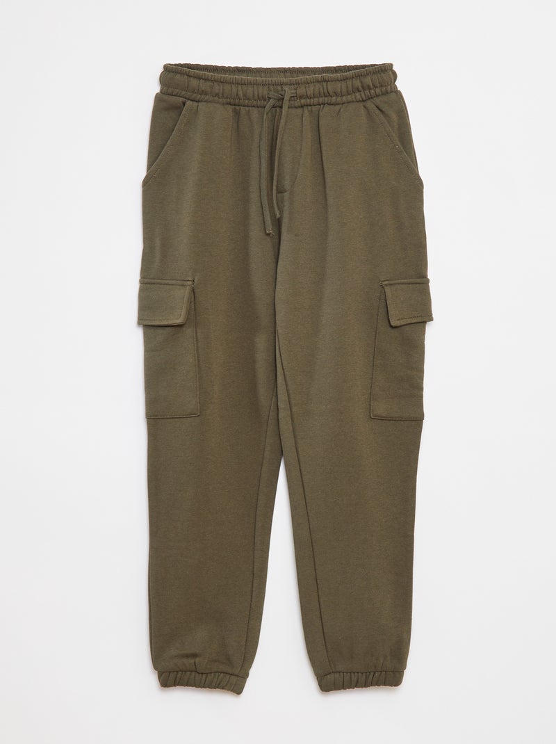 Joggingbroek met zachte, opgeruwde binnenzijde Kaki - Kiabi