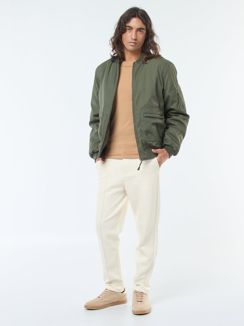 Joggingbroek van effen piquétricot Wit - Kiabi