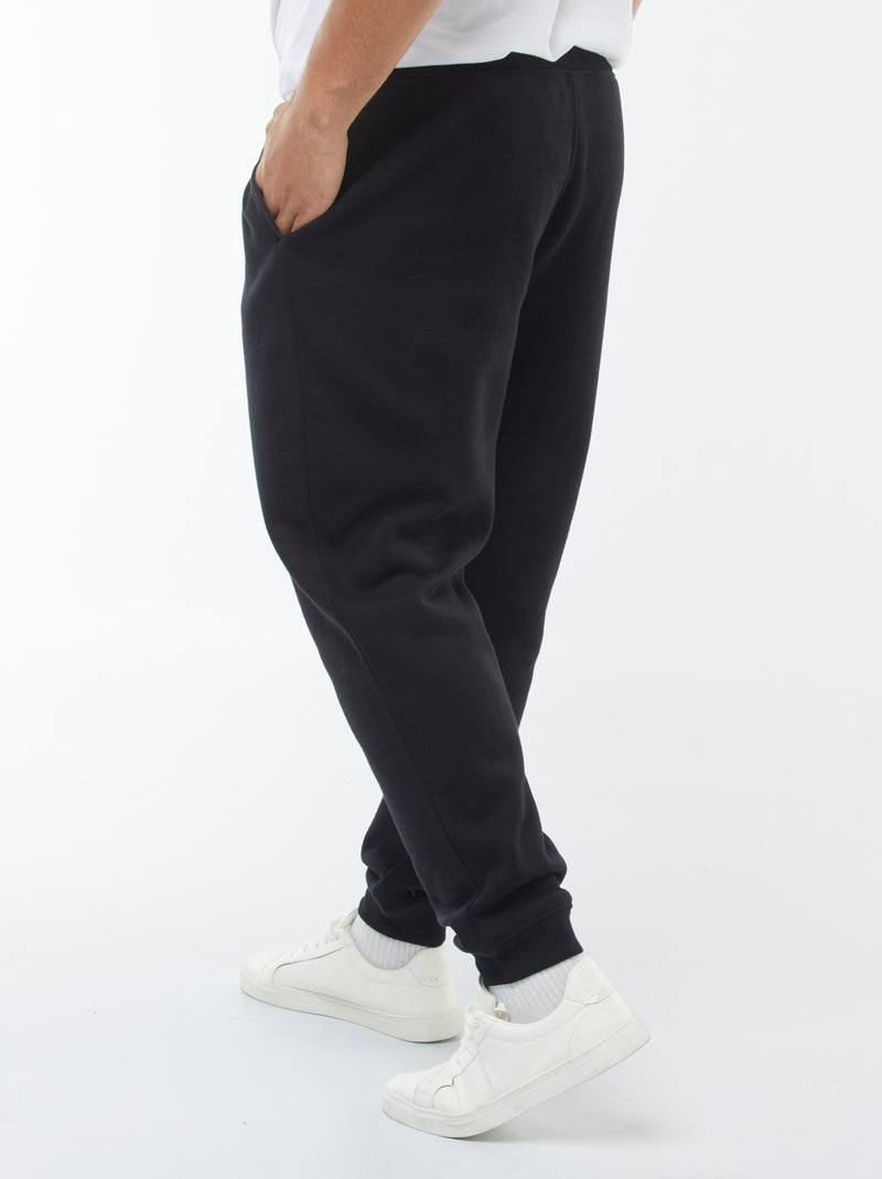 Joggingbroek van effen sweatstof zwart - Kiabi
