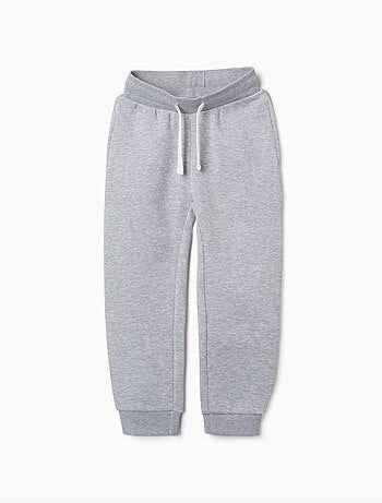 Joggingbroek van fleece met slanke pasvorm en trekkoord
