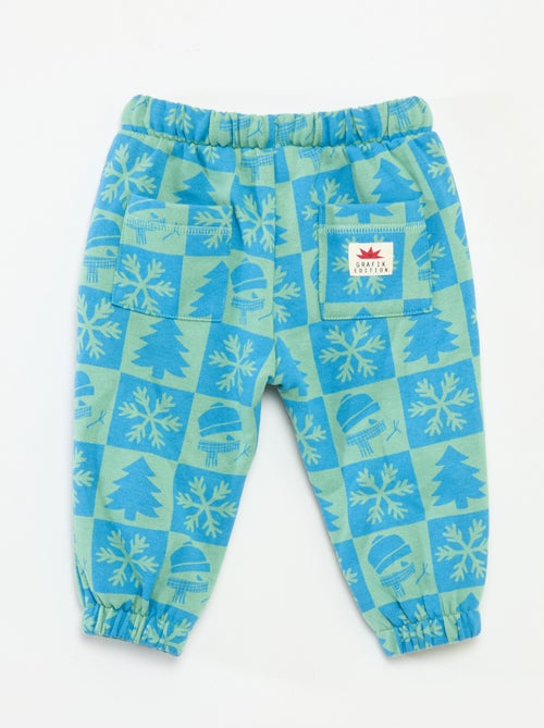 Joggingbroek van fleecekatoen met all-over kerstprint - Kiabi