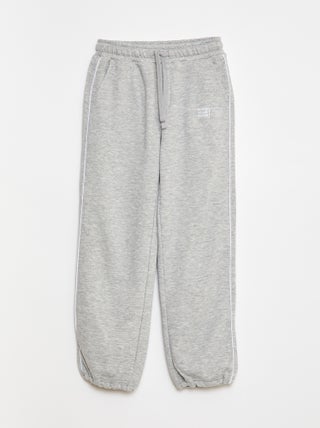 Joggingbroek van french terry met contrasterend biaisbandje