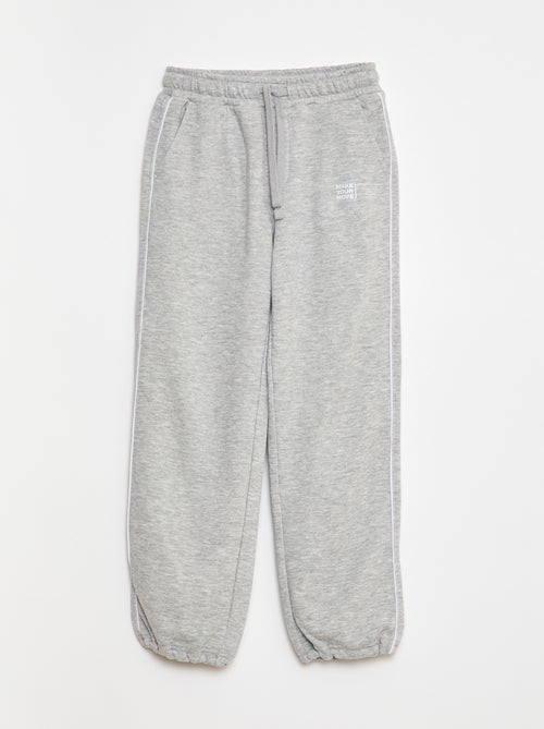Joggingbroek van french terry met contrasterend biaisbandje - Kiabi