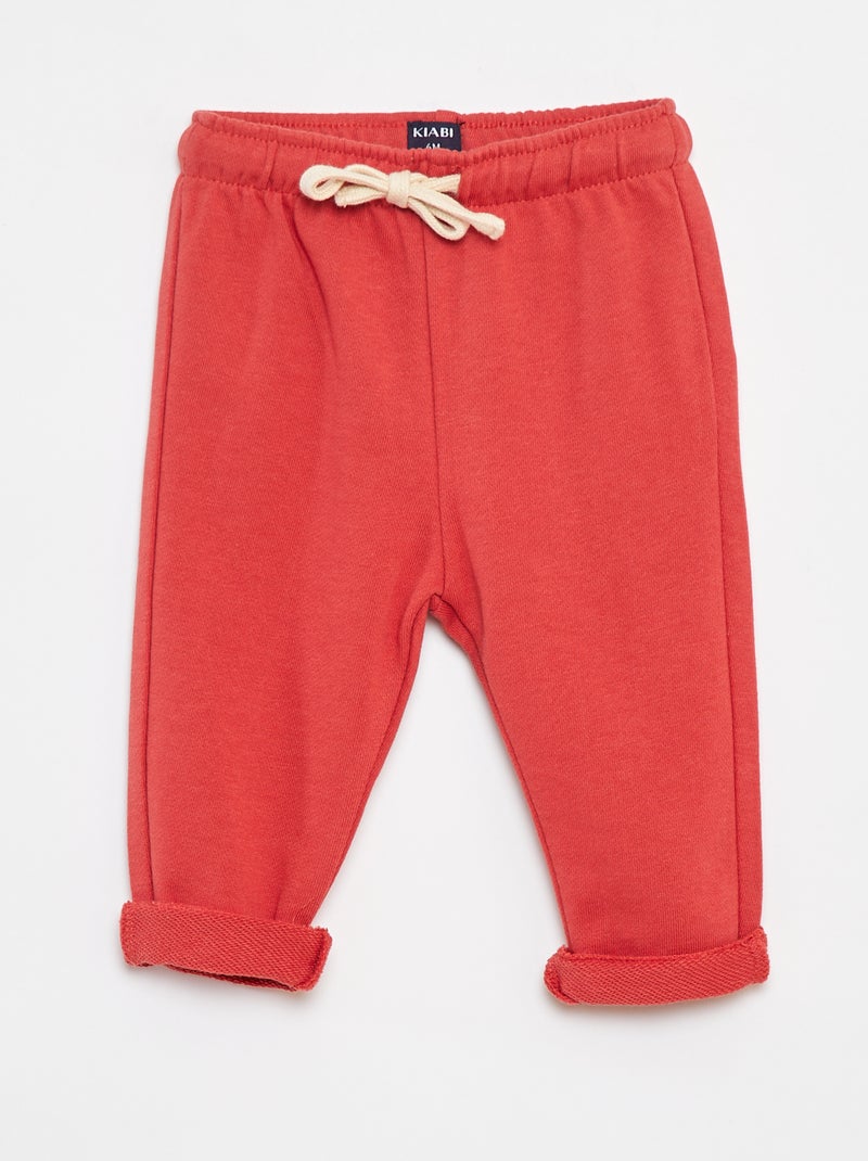 Joggingbroek van french terry Rood - Kiabi