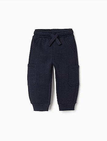 Joggingbroek van geruwde fleece met cargozakken
