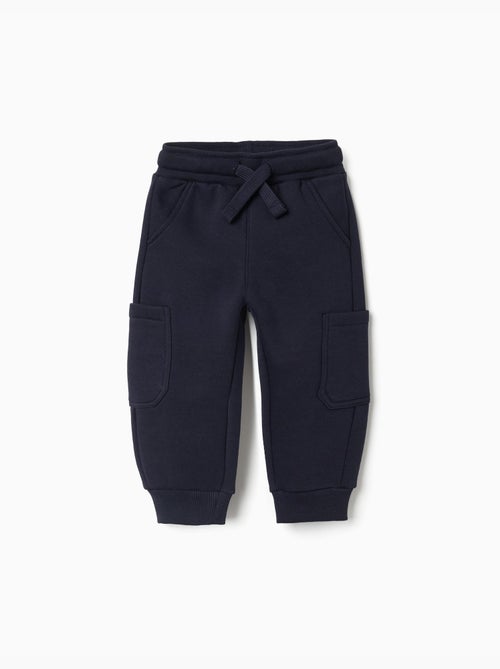 Joggingbroek van geborstelde fleece met cargozakken - Kiabi