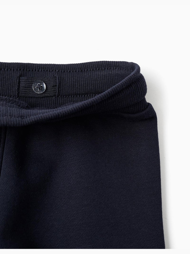Joggingbroek van geborstelde fleece met cargozakken Donkerblauw - Kiabi