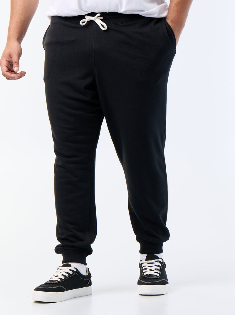 Joggingbroek van geruwde molton Zwart - Kiabi