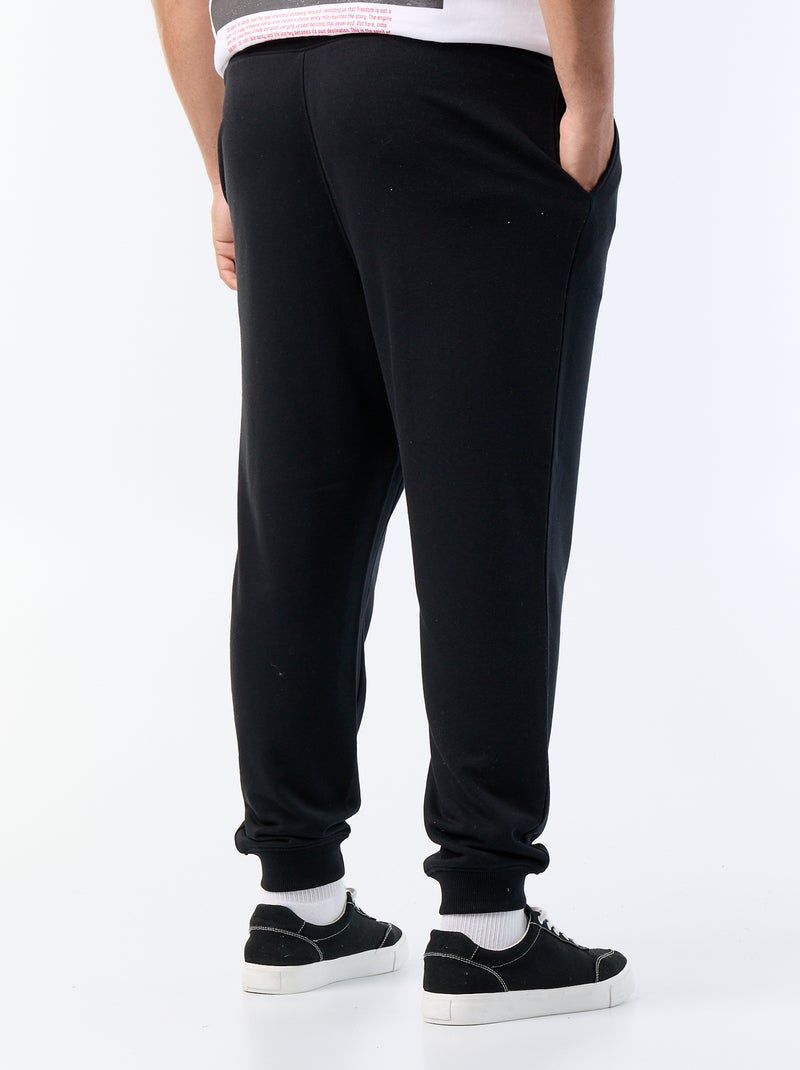 Joggingbroek van geruwde molton Zwart - Kiabi