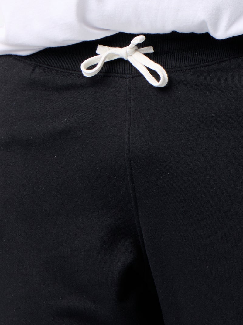 Joggingbroek van geruwde molton Zwart - Kiabi