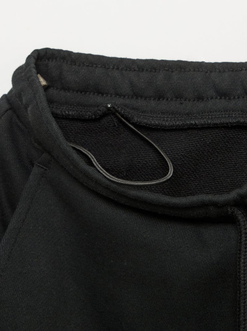 Joggingbroek van lichte molton met wijde pasvorm - gemakkelijk aan te trekken Zwart - Kiabi
