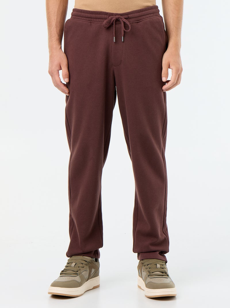 Joggingbroek van piquéstof Bruin - Kiabi
