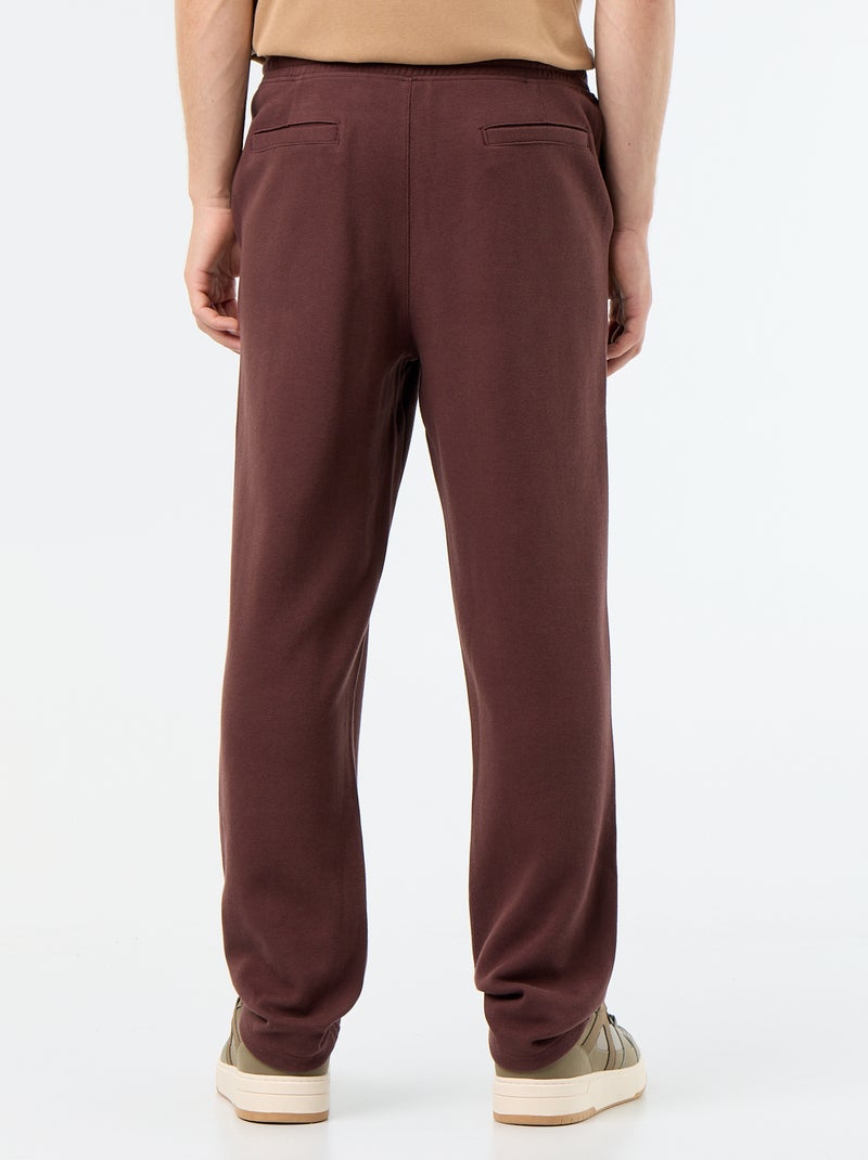 Joggingbroek van piquéstof Bruin - Kiabi