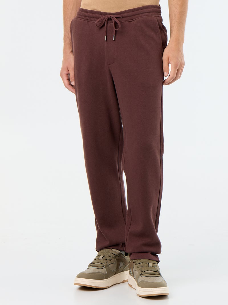 Joggingbroek van piquéstof Bruin - Kiabi