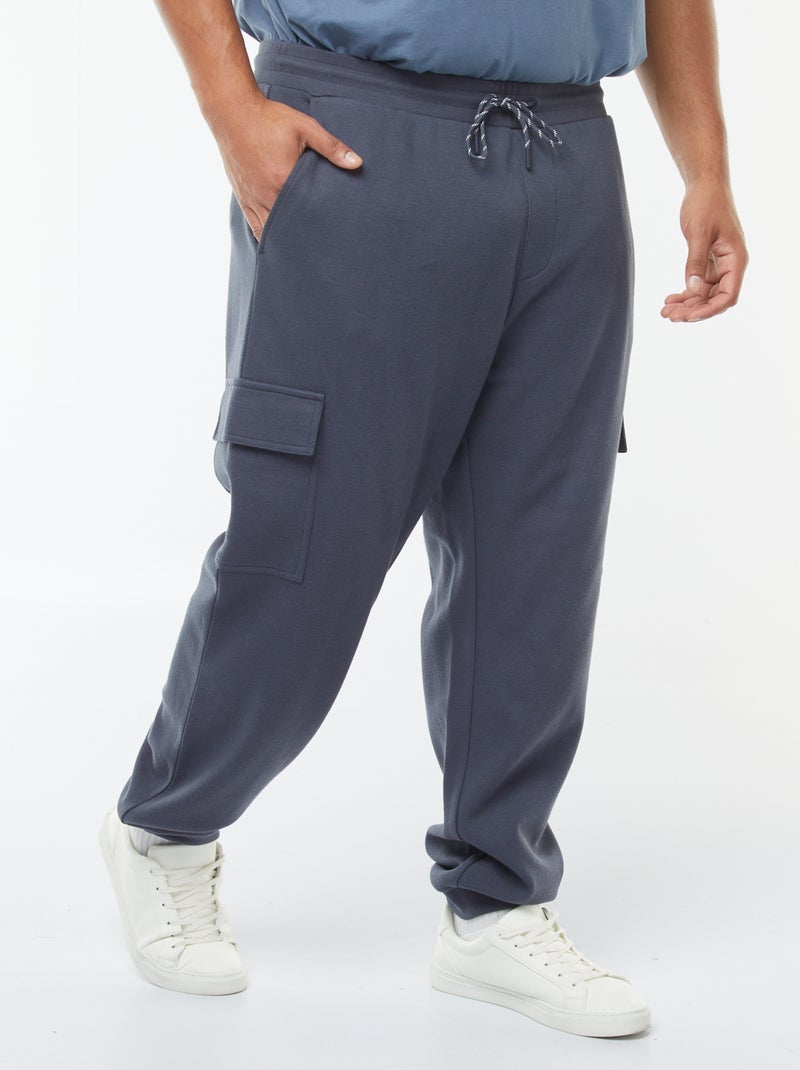 Joggingbroek van piquéstof met klepzakjes Blauw - Kiabi