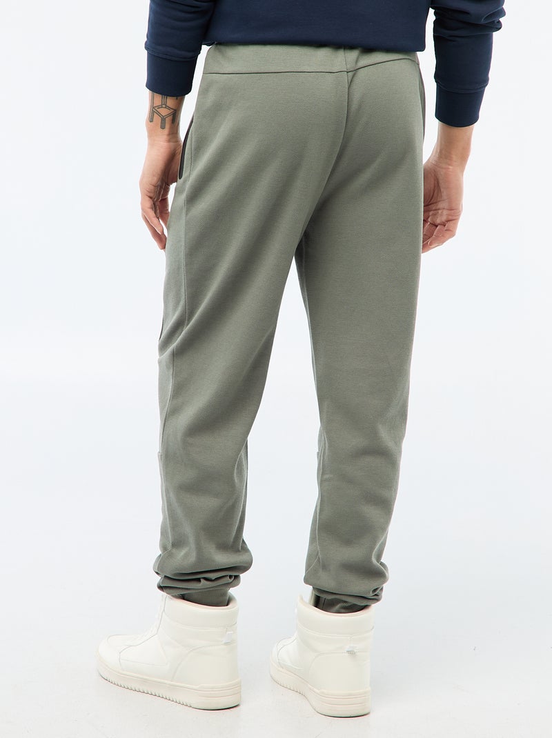 Joggingbroek van piquétricot Kaki - Kiabi