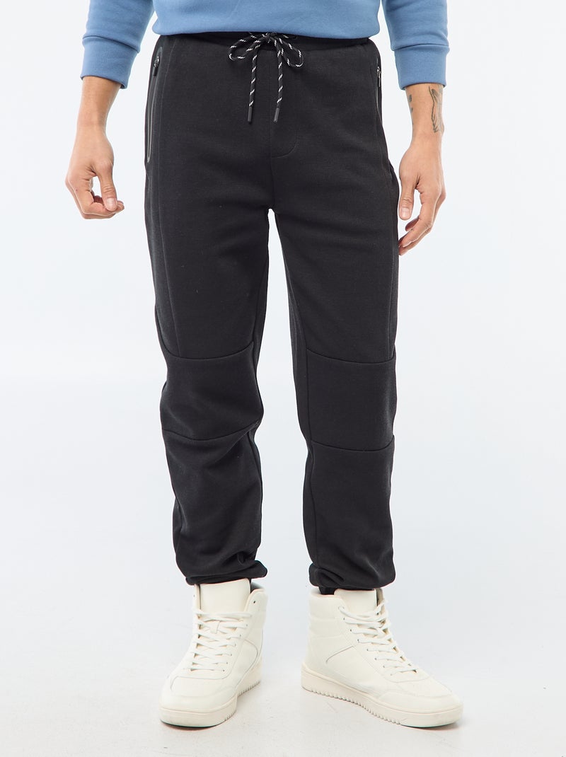 Joggingbroek van piquétricot zwart - Kiabi