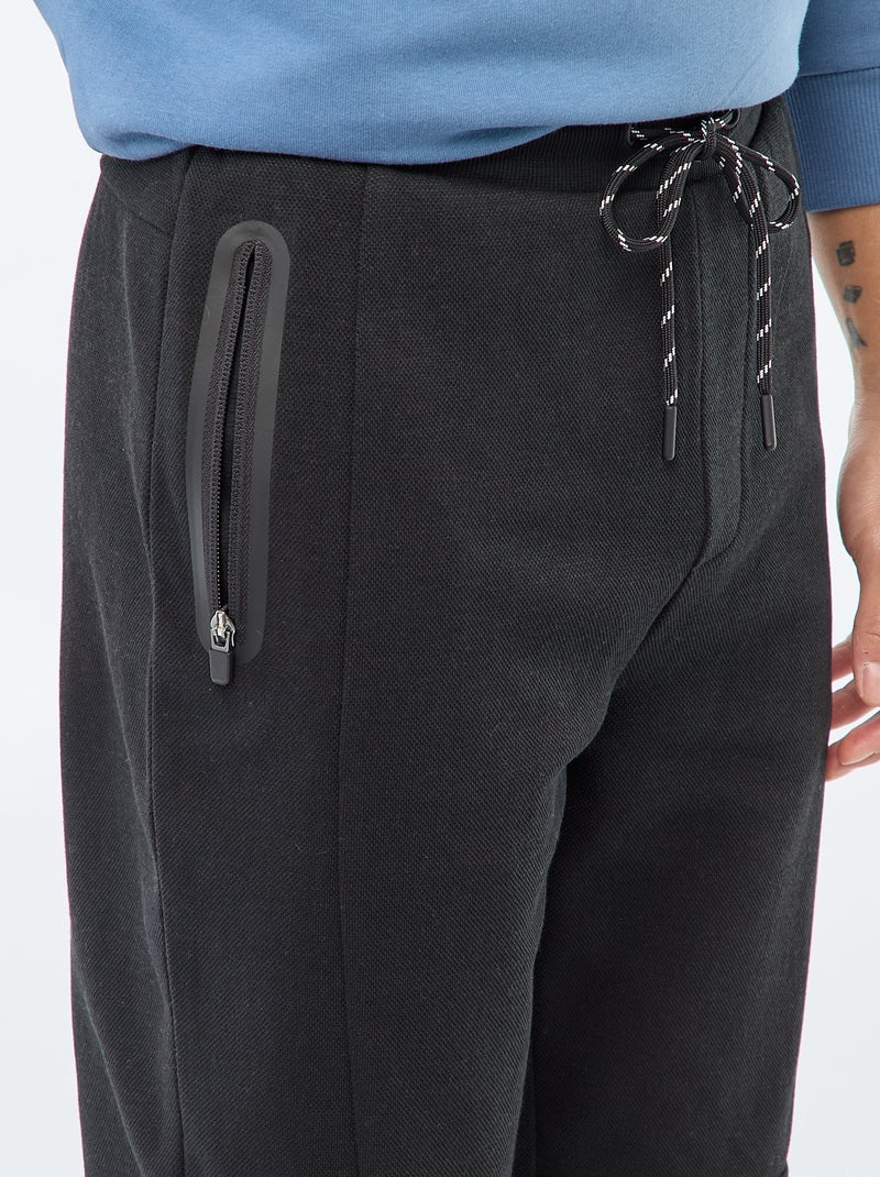 Joggingbroek van piquétricot zwart - Kiabi