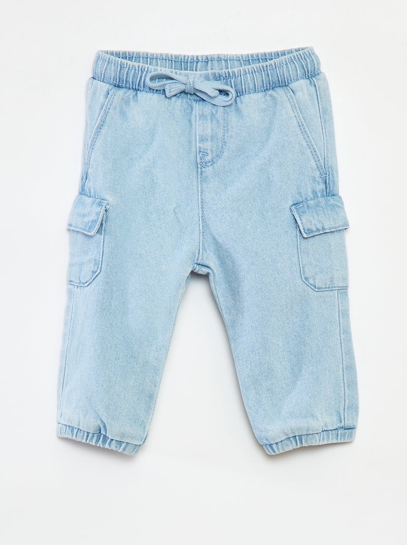 Joggingbroek van spijkerstof met zakken Blauw - Kiabi