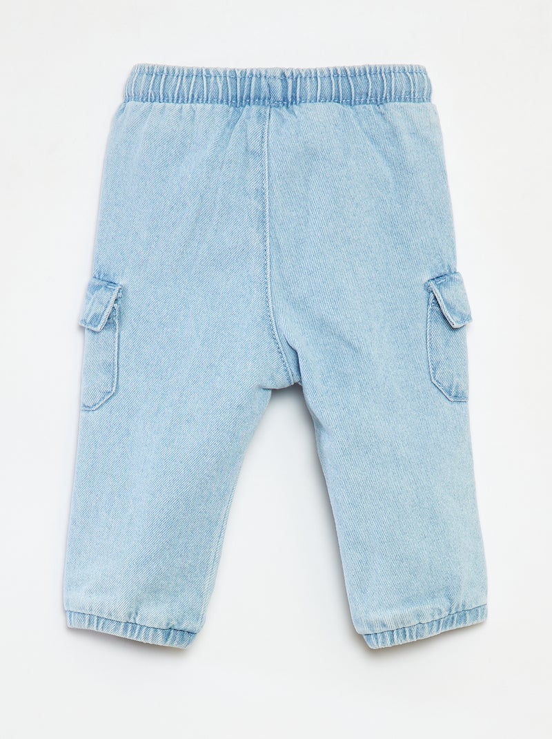 Joggingbroek van spijkerstof met zakken Blauw - Kiabi