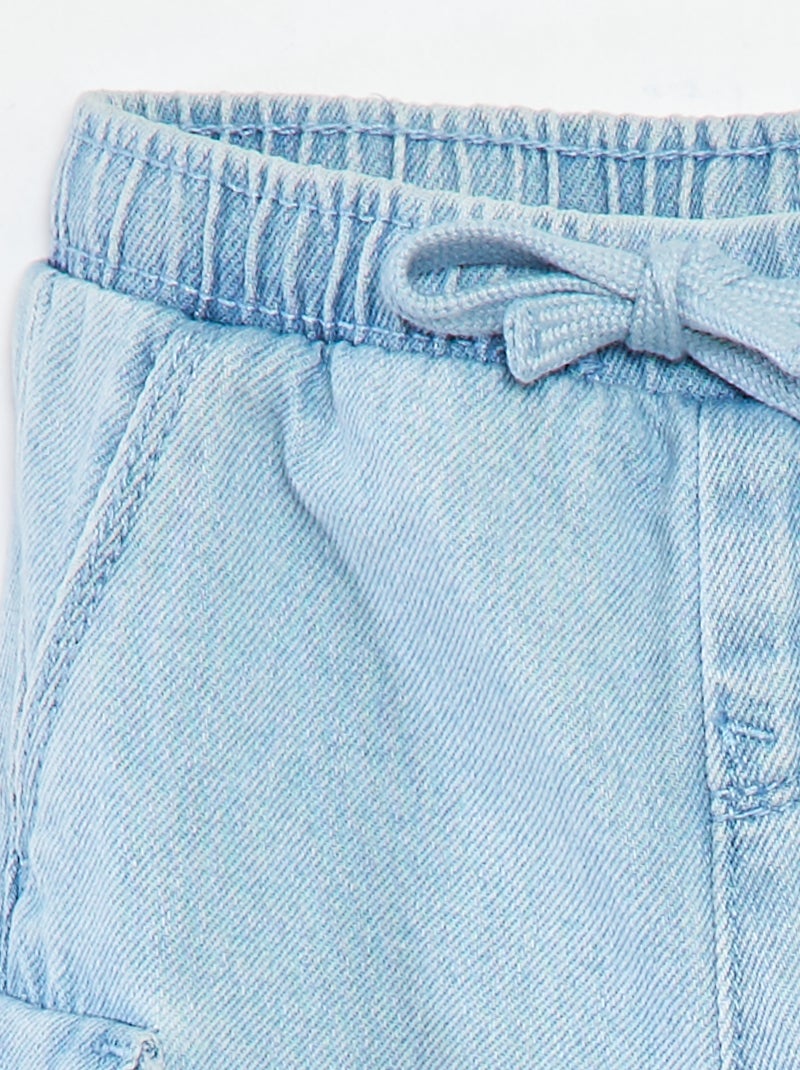 Joggingbroek van spijkerstof met zakken Blauw - Kiabi