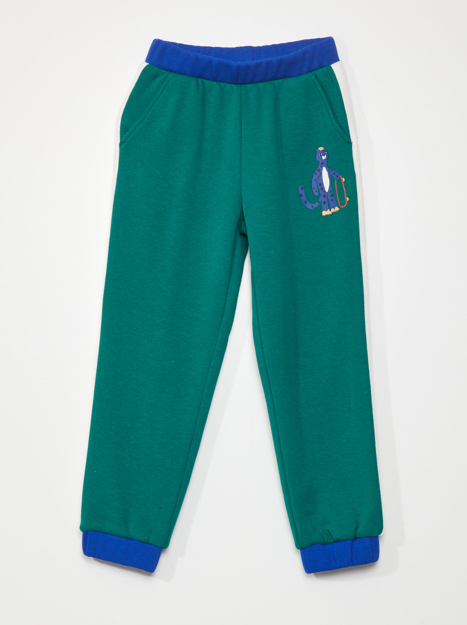 Joggingbroek van joggingstof - grijze maan - - 20.00