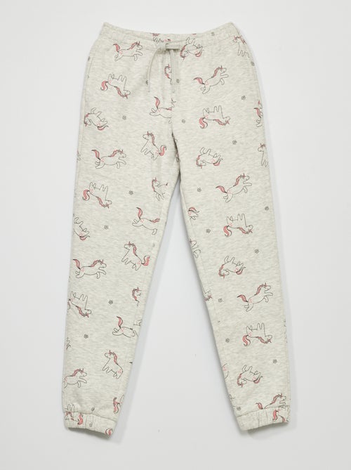 Joggingbroek van sweatstof met print - Kiabi
