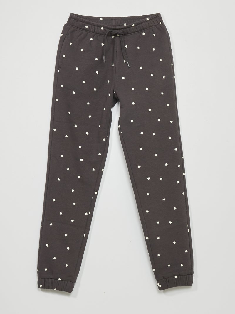 Joggingbroek van sweatstof met print GRIJS - Kiabi