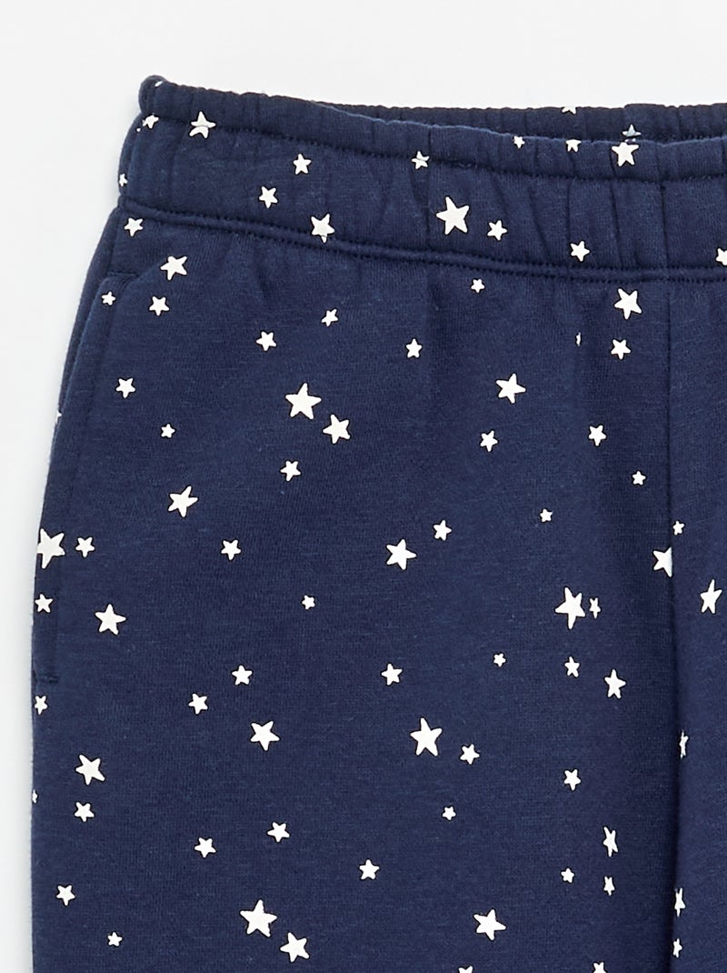 Joggingbroek van sweatstof met zachte, geruwde binnenzijde Blauw - Kiabi
