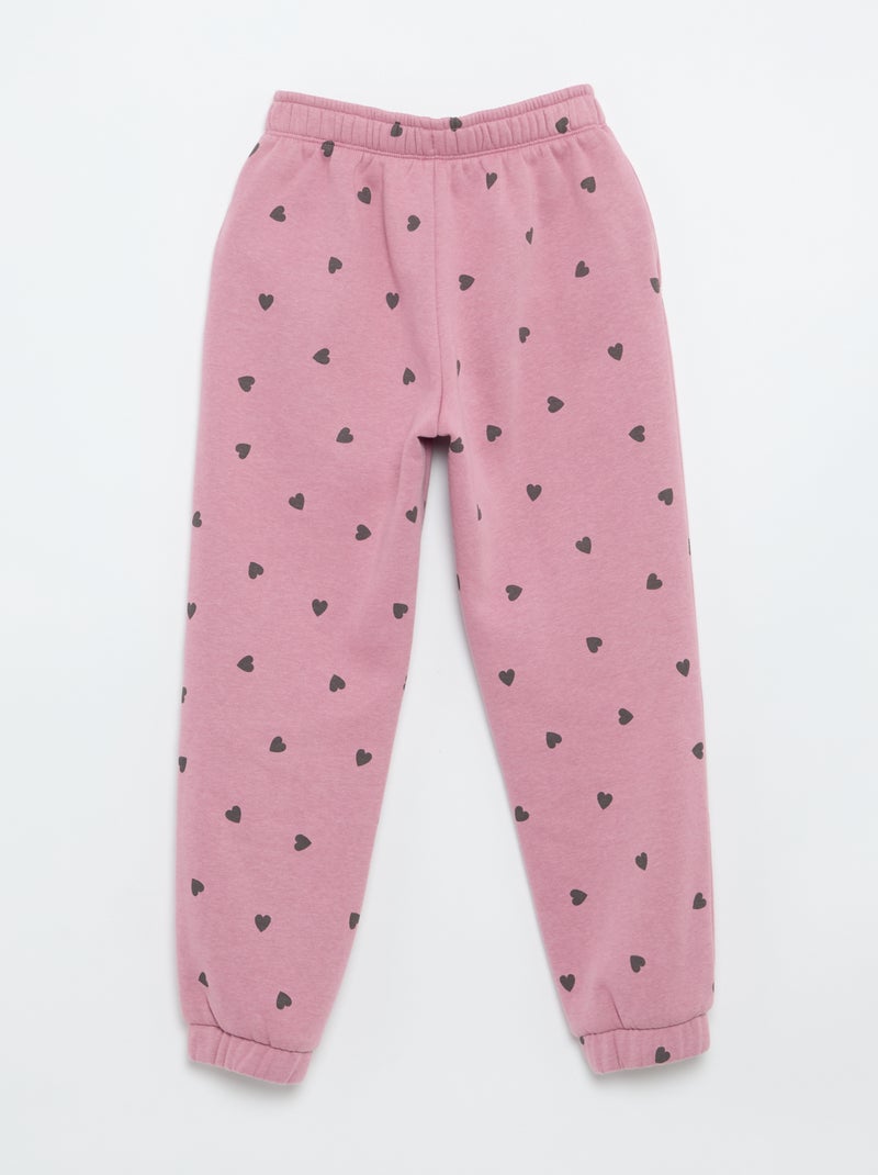 Joggingbroek van sweatstof met zachte, geruwde binnenzijde Rose - Kiabi
