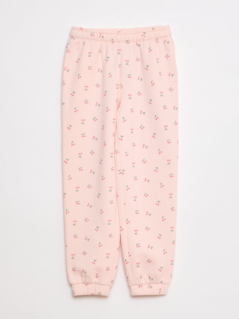 Joggingbroek van sweatstof met zachte, geruwde binnenzijde Rose - Kiabi