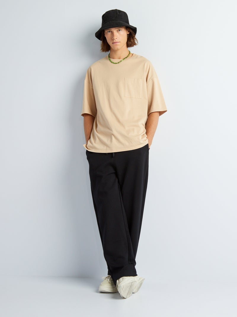 Joggingbroek van sweatstof ZWART - Kiabi