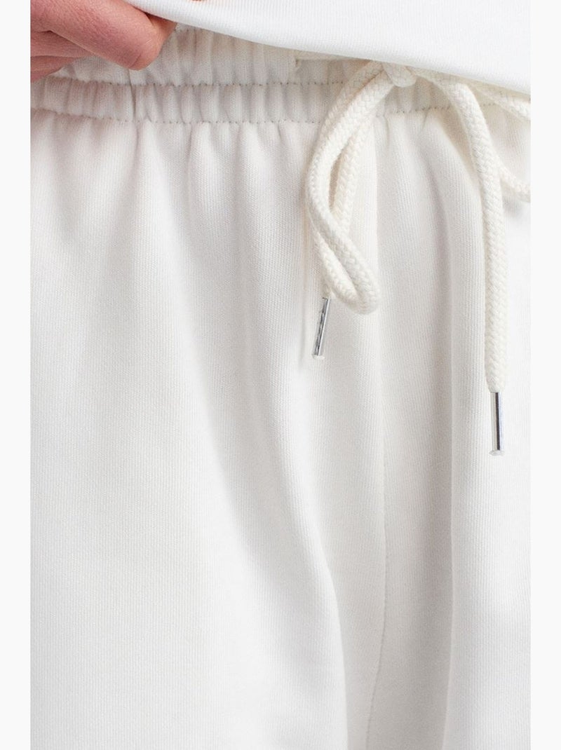 Joggingbroek wijd fleece dilvin Wit - Kiabi