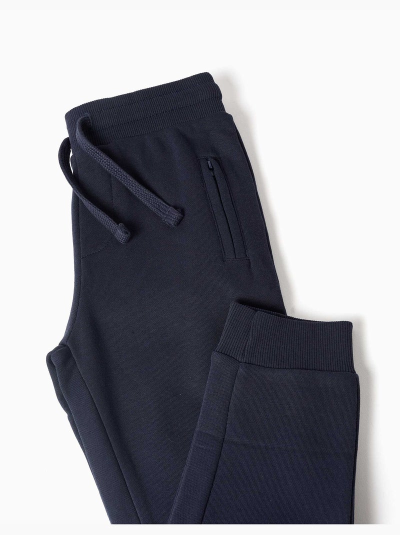 Joggingbroeken van fleece met trekkoord en zakken Donkerblauw - Kiabi