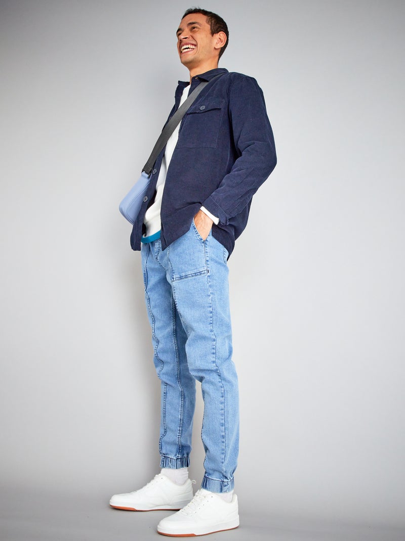 Joggingjeans met elastische taille BLAUW - Kiabi
