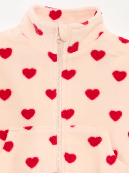 Joggingpak van fleecestof met broek + jasje met rits - 2-delig - Kiabi