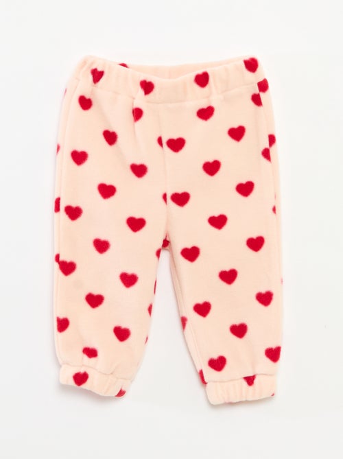 Joggingpak van fleecestof met broek + jasje met rits - 2-delig - Kiabi