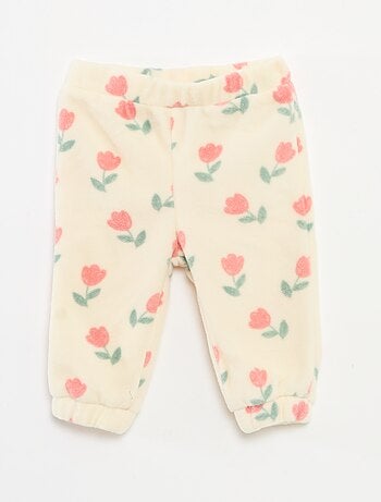 Joggingpak van fleecestof met broek + jasje met rits - 2-delig