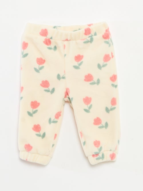 Joggingpak van fleecestof met broek + jasje met rits - 2-delig - Kiabi