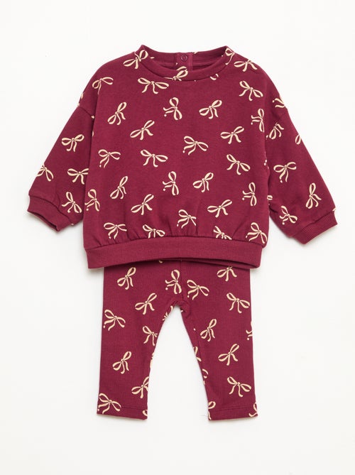 Joggingpak van sweatstof + legging - 2-delig - Kiabi