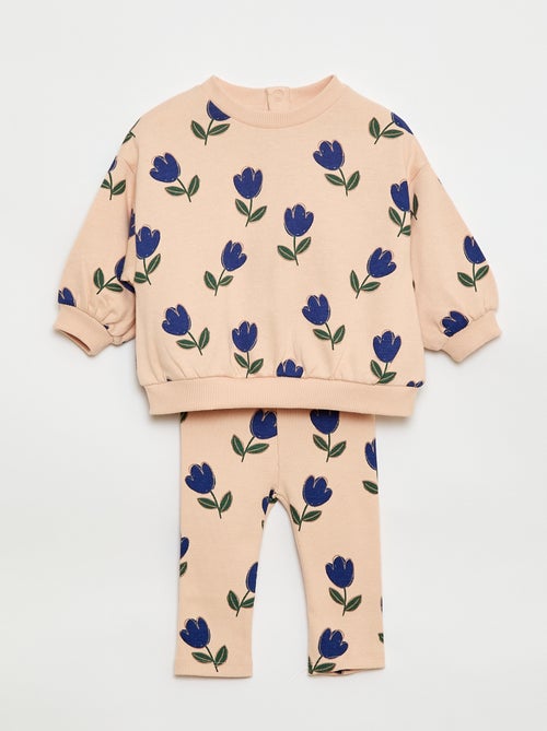 Joggingpak van sweatstof + legging - 2-delig - Kiabi