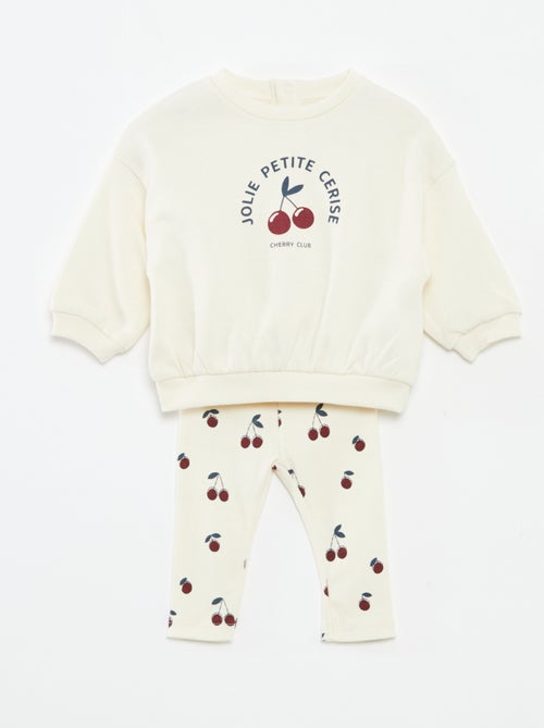 Joggingpak van sweatstof + legging - 2-delig - Kiabi