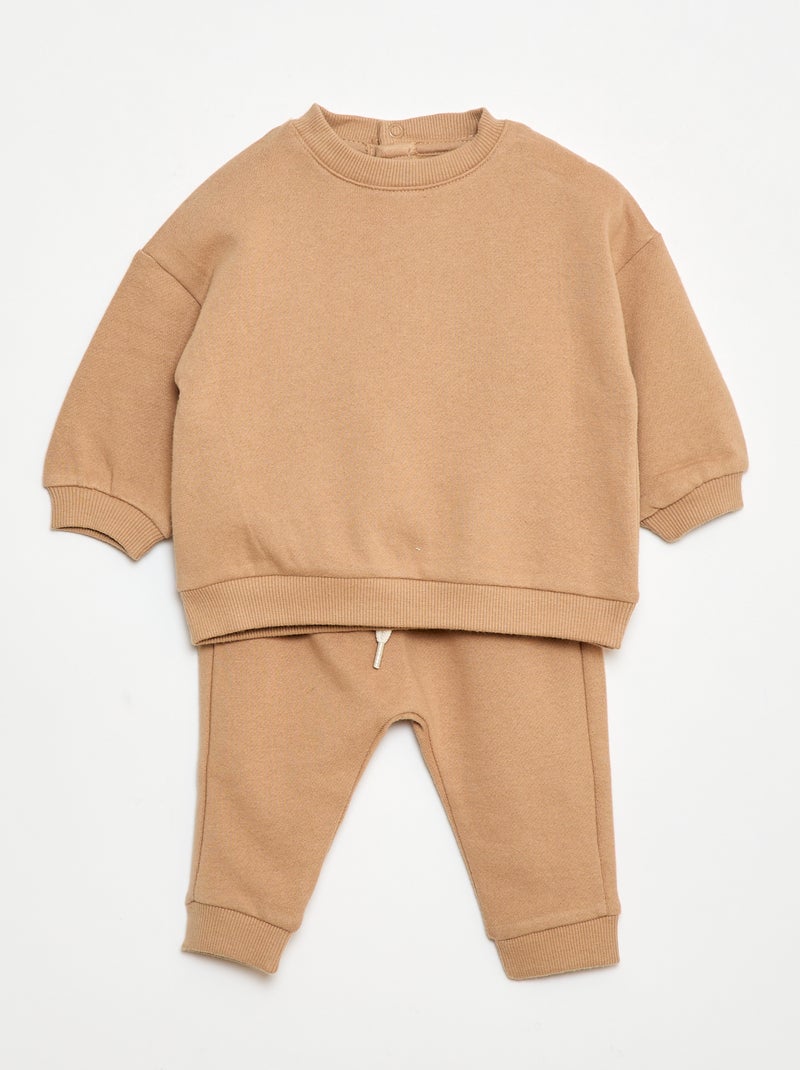 Joggingpakje met sweater + broek - 2-delig Bruin - Kiabi