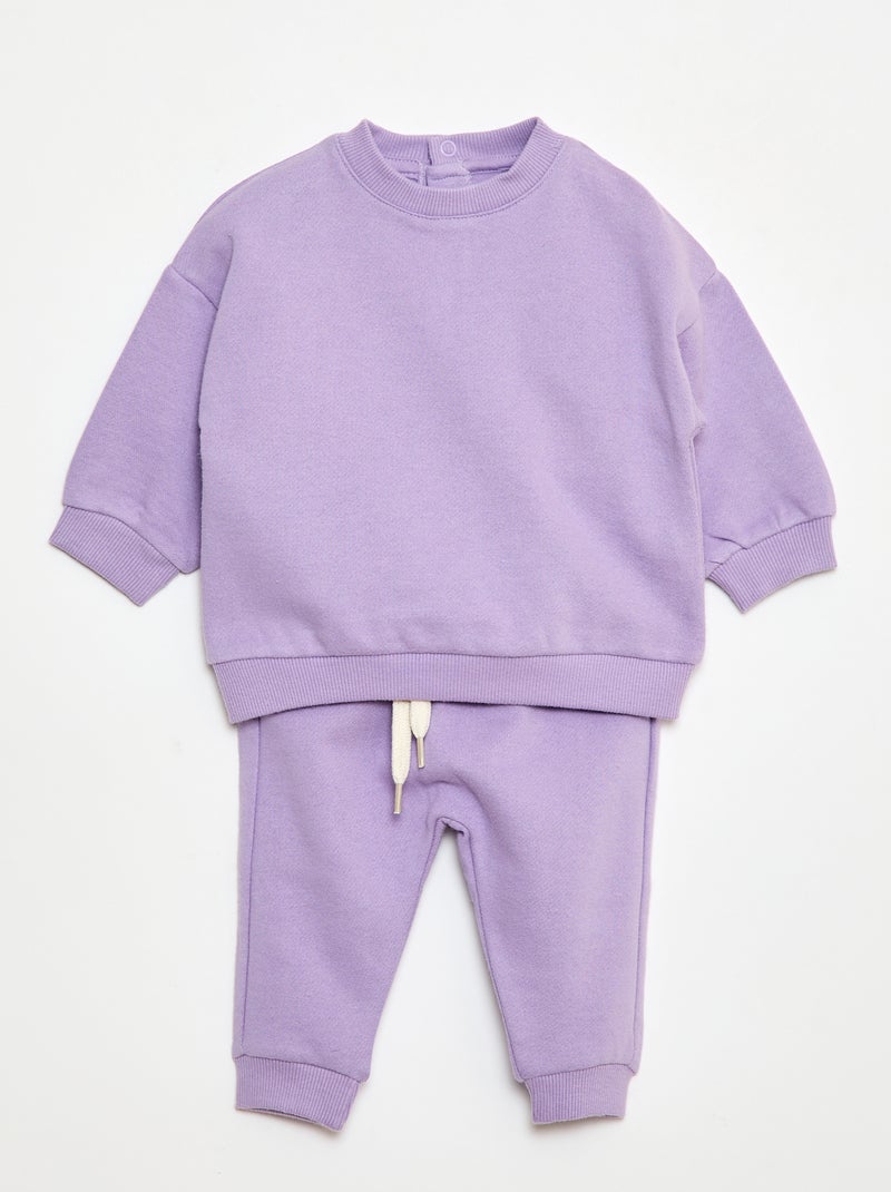 Joggingpakje met sweater + broek - 2-delig Paars - Kiabi