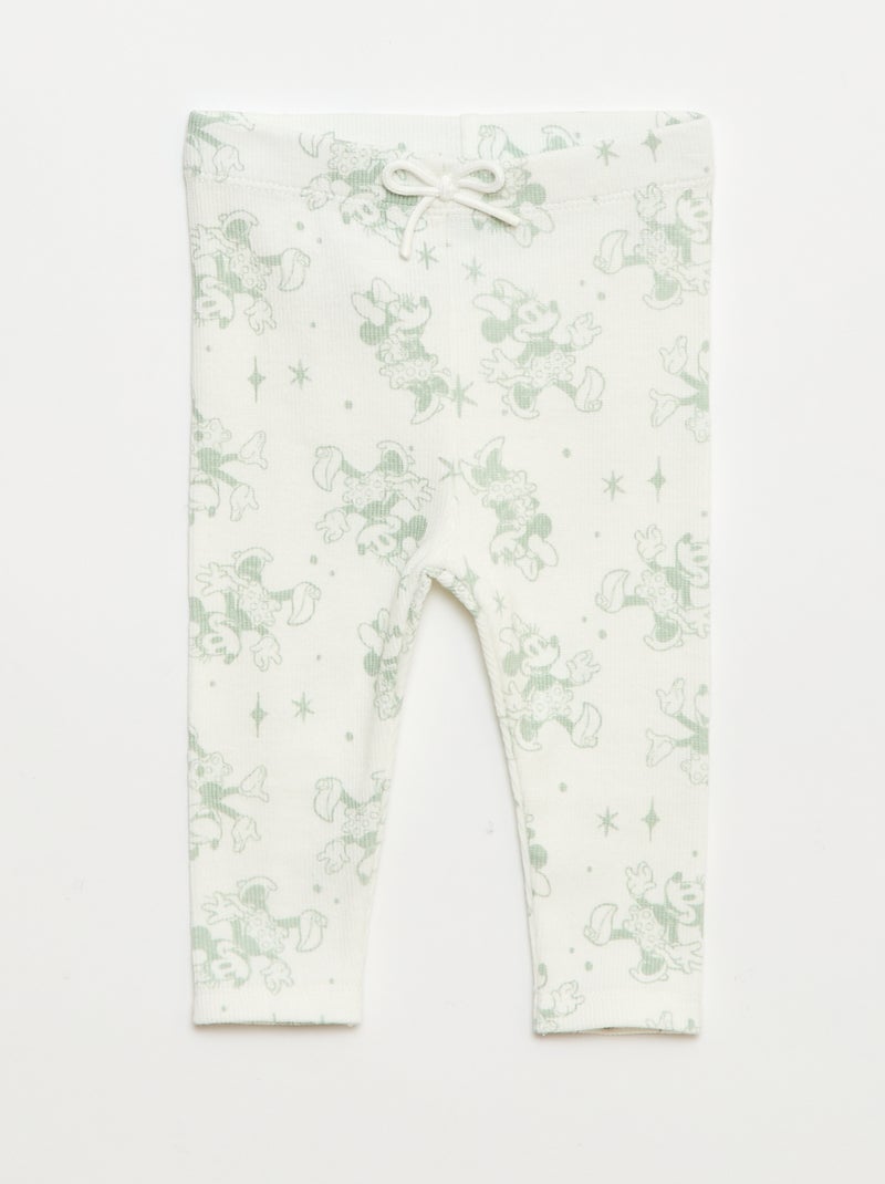 Joggingsetje - Sweater + broek + slabbetje 'Disney' 'Minnie' - 3-delig Groen - Kiabi