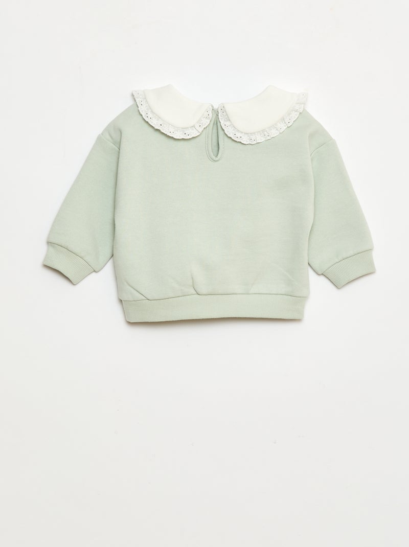 Joggingsetje - Sweater + broek + slabbetje 'Disney' 'Minnie' - 3-delig Groen - Kiabi