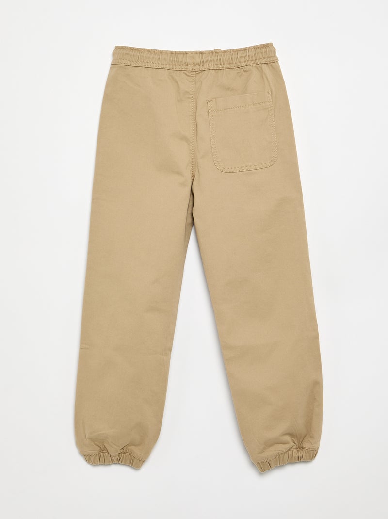 Jogpant avec cordons de serrage Beige - Kiabi