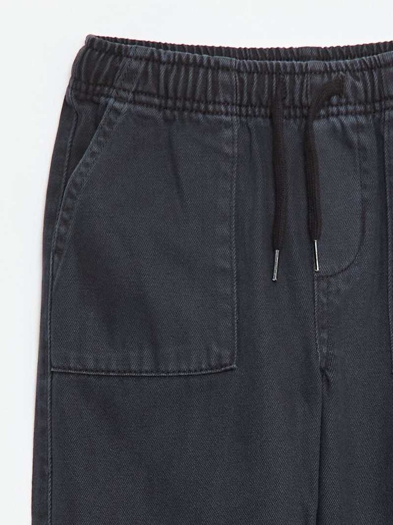 Jogpant avec taille élastiquée avec liens de serrage Noir - Kiabi